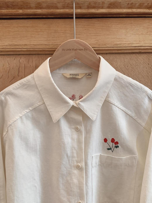 金蘑菇菇 松弛少女感 100棉刺绣衬衫+安可拉红半裙 商品图6