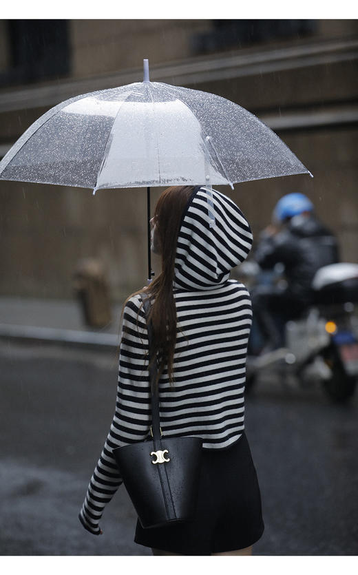 🌈早秋最佳双股精纺羊毛外套 【MOMOTIABIN连帽小条纹拉链精纺羊毛开衫HJZXZ156】✅慵懒感连帽条纹，🙈毫不费力面料软糯糯的巨舒服 商品图3