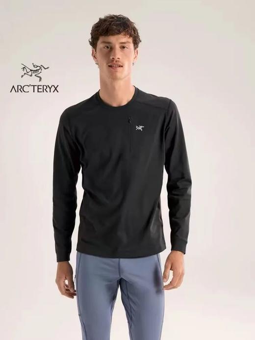 袅家户外男士运动健身休闲弹力超柔轻量抓绒打底衫长袖T恤 商品图0