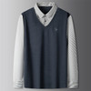 【DKP】大依优型大码V领假两件翻领长袖Polo衫商务男装秋季新款加肥加大体恤大号上衣胖子 商品缩略图7