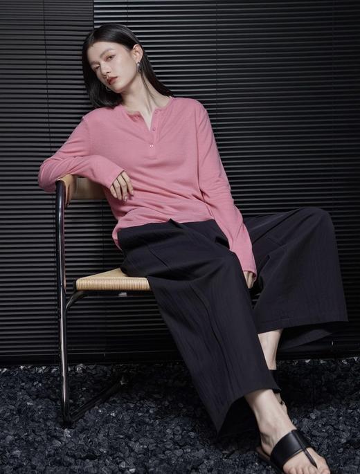 直发【JS3692836 】进口优可丝~ 树莓粉长袖气质针织衫上衣 商品图6