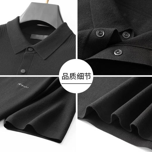 【丝光羊绒】【DKP】大依优型丝光羊绒云感POLO衫绵羊毛短袖男士秋季新款保暖时尚男大码针织POLO衫加肥丝光肥佬短袖毛衣7A抗菌 商品图5
