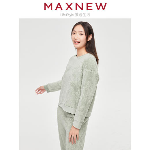 【门店同款】马恩MAXNEW女装珊瑚绒家居上衣睡衣长袖休闲秋季保暖 商品图1
