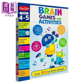 【中商原版】Brain Games and Activities Ages 4-5 脑力游戏与活动 幼儿园大班4-5岁 Evan-Moor 美国英文原版 学习启蒙练习书