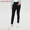 【门店同款】马恩MAXNEW女装秋季牛仔长裤时尚修身百搭款黑色潮显 商品缩略图0