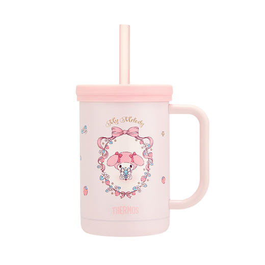 德国Thermos 膳魔师三丽鸥联名不锈钢随行吸管杯 美乐蒂粉色 580mL（3Y+） 商品图4