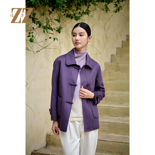 佐尔美冬季上新 气质短款时尚羊毛双面呢中褛外套女M44SM06 商品图0