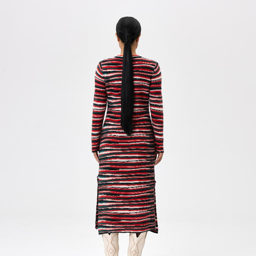 西藏羊绒超长款条纹连衣裙  SJF96W342N 商品图4