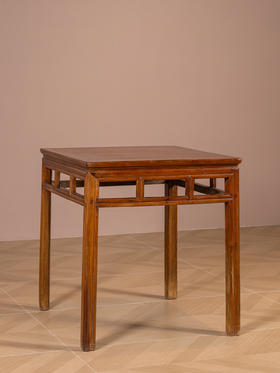 清	黄花梨劈料直枨矮栳文房桌