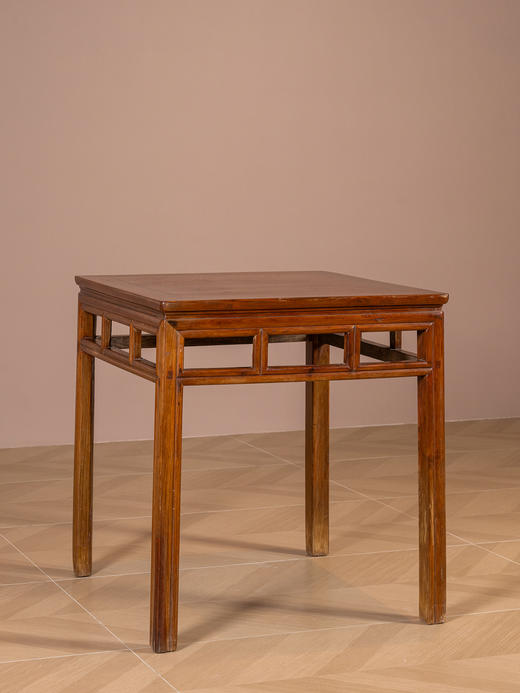 清	黄花梨劈料直枨矮栳文房桌 商品图0