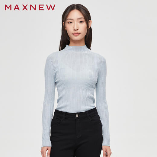 【门店同款】马恩MAXNEW女装秋冬毛衫百搭针织内搭高领长袖纯色内 商品图0