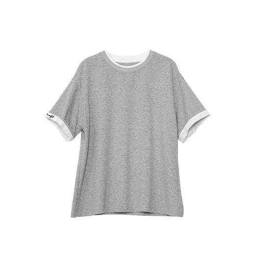 VIMAGE纬漫纪圆领撞色拼接设计休闲率性风T恤V2402102 商品图6