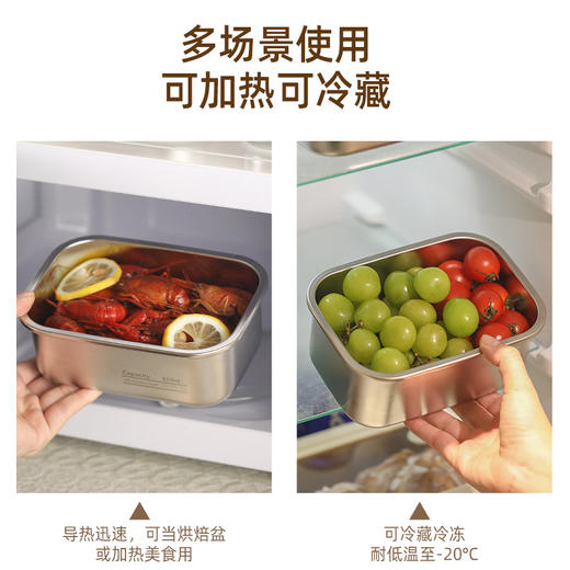 【304食品级  锁住食光】 学生专用304饭盒 可进微波炉加热餐盒 野餐食品密封盒 商品图3