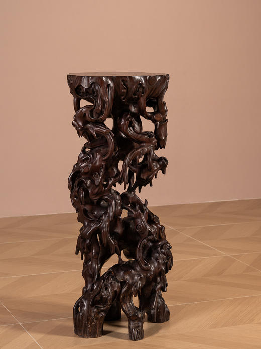 清	红木雕根结形花几 商品图1