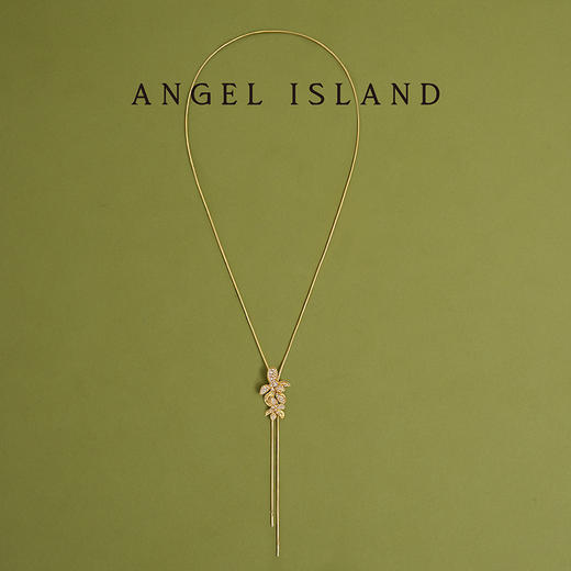 ANGEL ISLAND「花叙」花朵造型锆石可调节长款项链 商品图3