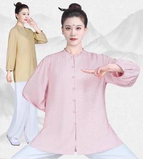 太极服上衣女款新款薄款太极拳练功服女士八段锦短袖