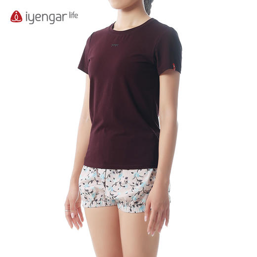 艾扬格 life C1208 拱桥式女装瑜伽T恤短袖 原创体式线条插画 亲肤舒适 吸湿排汗 商品图1