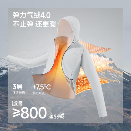 【25秋冬新品】蕉下女士弹力运动气绒外套（可收帽、中暖）CL236 商品图2