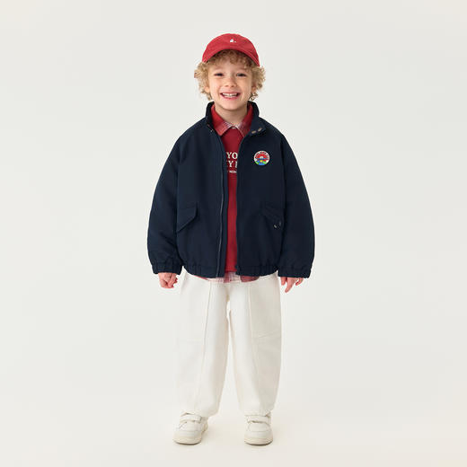 【无氟防泼水】马克珍妮男童复古趣味工装夹克2025年秋冬新款551351 商品图3