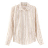 KQL 369H9975法式仿麻条纹长袖衬衣时尚气质洋气上衣 商品缩略图4