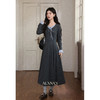 鹿向南「雾蓝诗集」法式灰色长袖连衣裙女早秋高级气质收腰长裙子 商品缩略图2