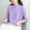 KQL 369H9972天丝长袖衬衫复古立领修身显瘦时尚上衣 商品缩略图1