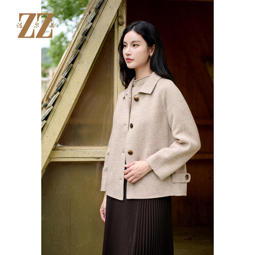 佐尔美冬季上新时尚气质羊毛双面呢中褛外套女M44SM07 商品图1