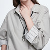 棉仓367604008-设计感翻边长袖衬衫女袖口撞色条纹25秋全棉宽松落肩通勤衬衣 商品缩略图2