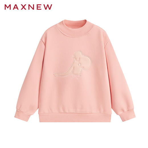 【门店同款】马恩MAXNEW童装秋冬女童加厚冬季卫衣圆领保暖绣花宽 商品图1