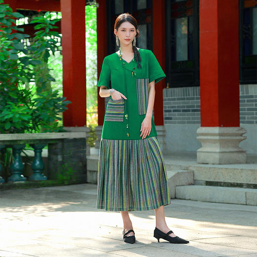 【夏季新品】碧野耕烟民族风短袖连衣裙 | 现货加急发 商品图0