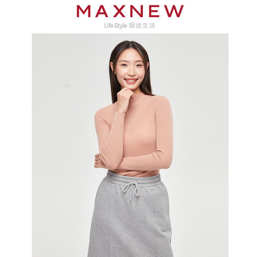 【门店同款】马恩MAXNEW女装纯绵羊毛衫长袖休闲百搭秋季新款保暖 商品图3