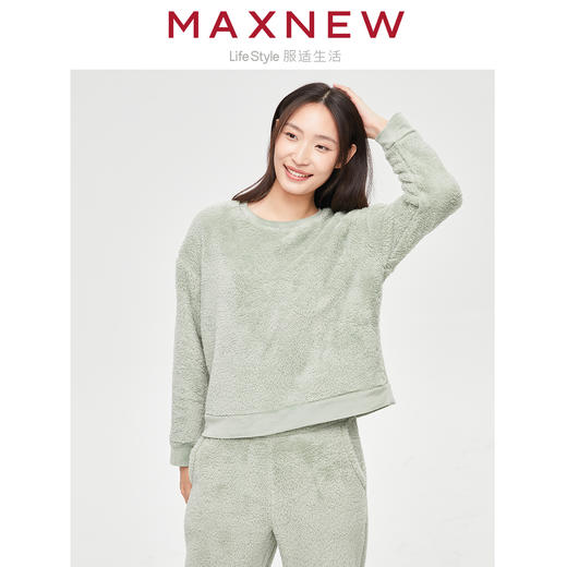 【门店同款】马恩MAXNEW女装珊瑚绒家居上衣睡衣长袖休闲秋季保暖 商品图2