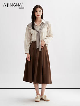 【慵懒随性】阿菁娜海盐风条纹衬衫F30Q230008