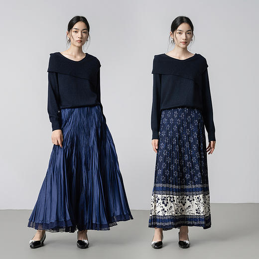 【林栖设计小店】（现货）优雅毛织上衣不规则百搭修身显瘦2025秋冬新款针织衫女1954016 商品图3