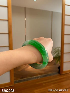 宽版飘翠手镯【5202208】圈口57.0~具体价格微信咨询