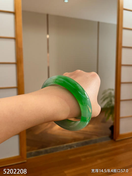 宽版飘翠手镯【5202208】圈口57.0~具体价格微信咨询 商品图0