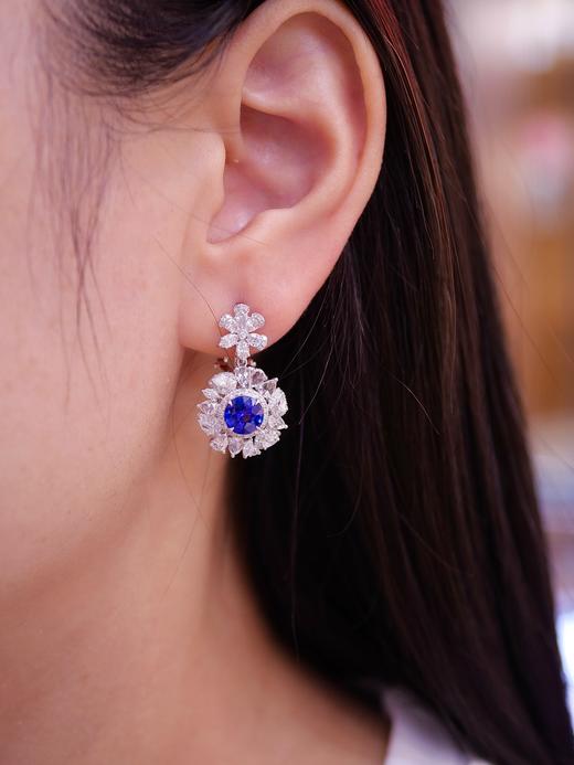 2.33ct刻面蓝宝石耳坠 商品图5