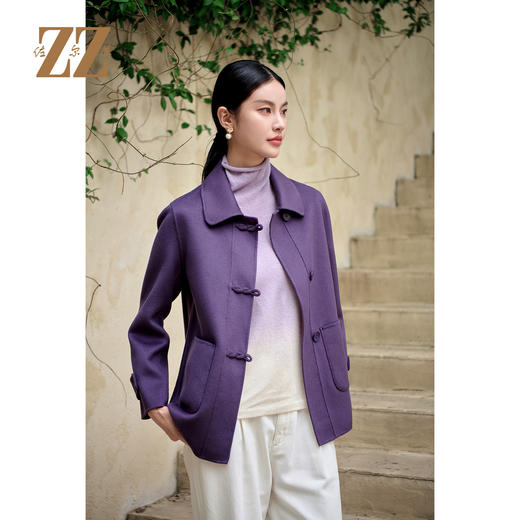 佐尔美冬季上新 气质短款时尚羊毛双面呢中褛外套女M44SM06 商品图1
