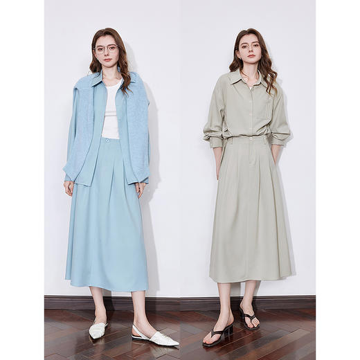 初语收腰衬衫半身裙两件套装女2025年轻工装风通勤套装 商品图4