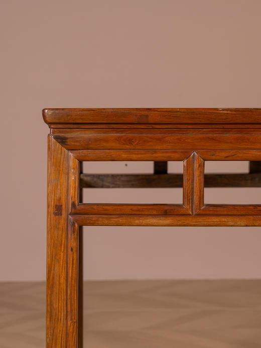 清	黄花梨劈料直枨矮栳文房桌 商品图2