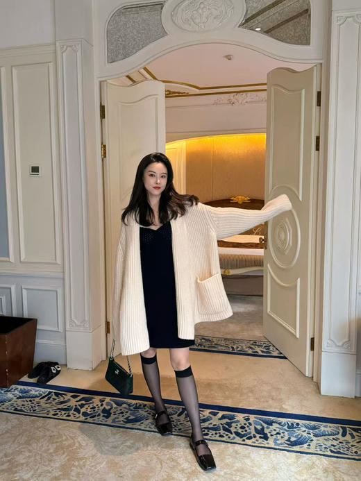 DUO智仙生 黑标 布列塔尼海雾包裹的光 厚厚的显贵羊毛宽松外套 商品图3