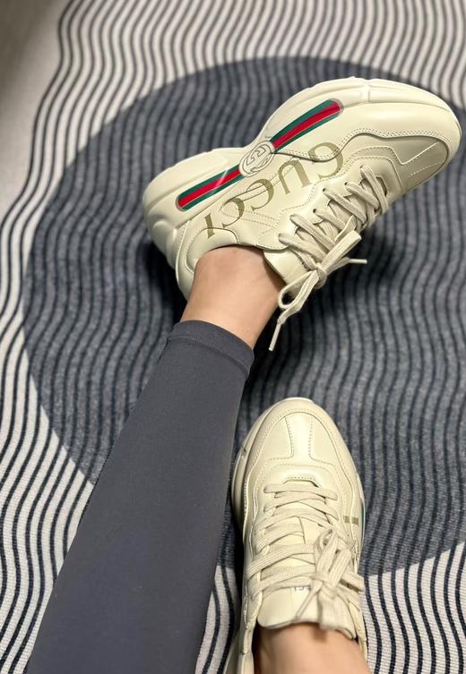 男女同款自留GU里外全皮字母增高老爹鞋 商品图1