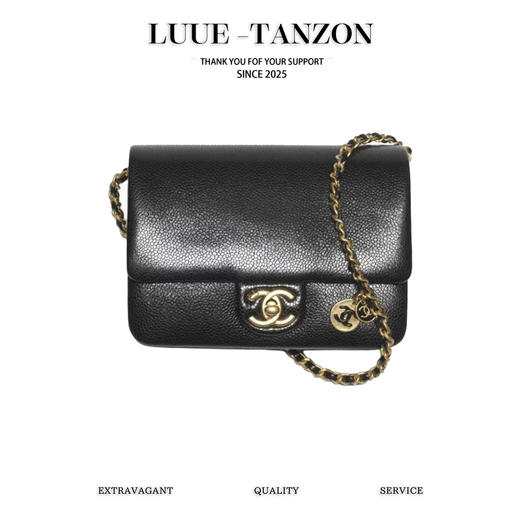 香奈儿 24k  秋冬系列鱼子酱口盖包 饱满又复古的包型， 配上小圆牌又甜又酷 中号（LZ） 商品图0