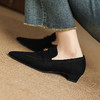 【预售5天】简约通勤粗跟磨砂羊皮单鞋女显瘦乐福鞋复古新款真皮尖头小皮鞋DS&1855 商品缩略图4