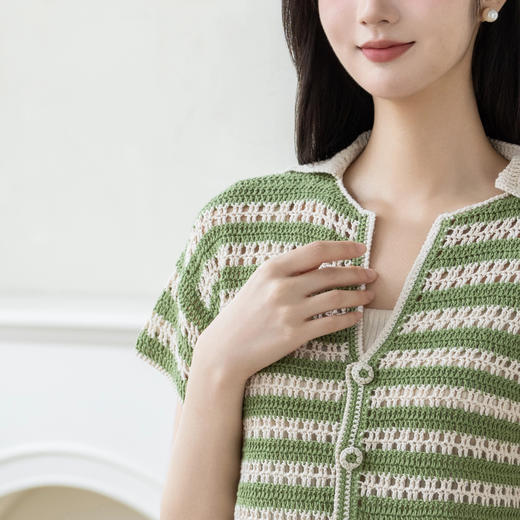 苏苏姐家林蔓翻领上衣手工DIY亚麻蕾丝钩针衣服毛线团自制材料包 商品图2