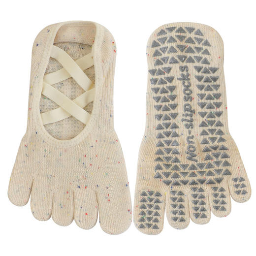 【49元任选3双】【腾飞系列】绑多带普拉提袜纯棉吸汗瑜伽五指袜子专业运动健身瑜伽袜子女防滑（活动产品，收货7天内支持退换） 商品图4