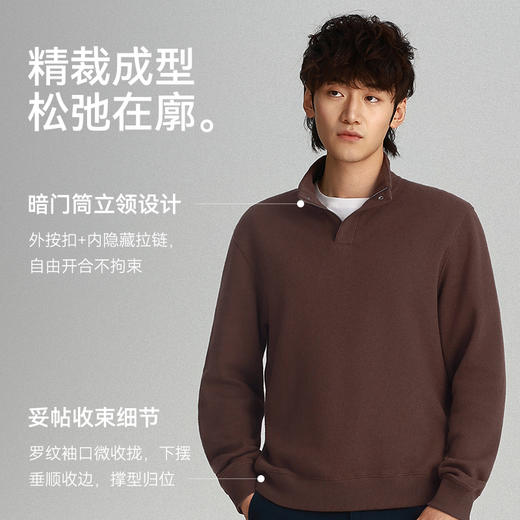 秋冬针织柔软提花保暖立领拉链牦牛绒毛衣-FS08-02 商品图3