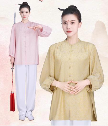 太极服上衣女款新款薄款太极拳练功服女士八段锦短袖 商品图1