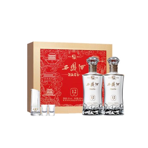【凤香新款】西凤酒 酒海窖龄 凤12年 凤香型白酒 52度 500ml*2瓶礼盒装 商品图0