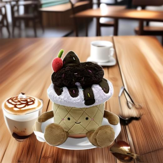 英国WARMIES 巧克力草莓甜筒毛绒玩具可加热抱枕 商品图1